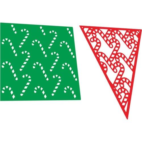 Christmas Cane Background Metal Cutting Die Stencil Template for DIY Embossing Paper Photo Album Gift Cards Making Scrapbooking