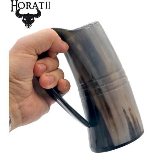 Handcrafted Beer Horn Tankard Genuine Viking Drinking Horn Mug