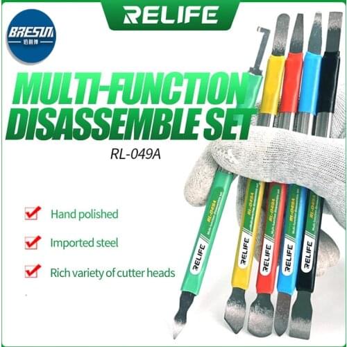 Stainless RELIFE RL-049A Double-headed multi-function prying knife for iPhone Remove the glass back cover Tin scraping knife