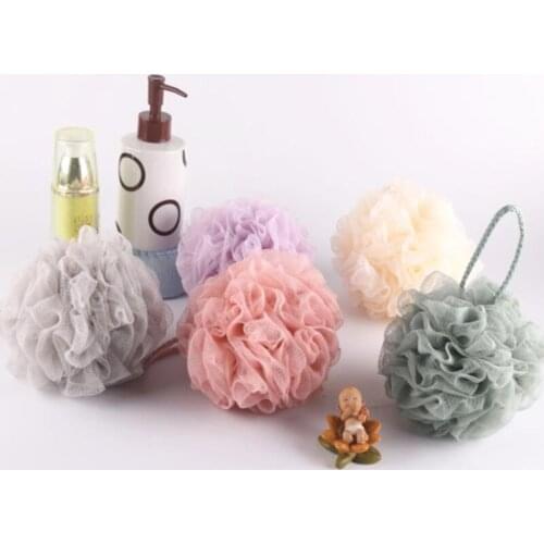Bath Ball Bathroom Scrubber Nylon Mesh Body Cleaning Shower Soft Heart Sponge Rich Bubbles Bath Flower LX8936