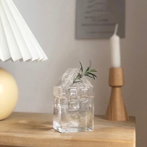 Glass Flower Vases Decorative Floral Vases for Home Decor Living Room Centerpieces Events Nordic Flower Bud Vase Transparent