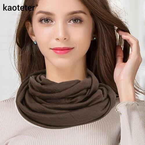 100% Wool Warm Womens Ring Scarves Ladies Double-loop Ultra-fine Knitted Neck Sets Women Ring Neck Scarf Autumn Winter Female