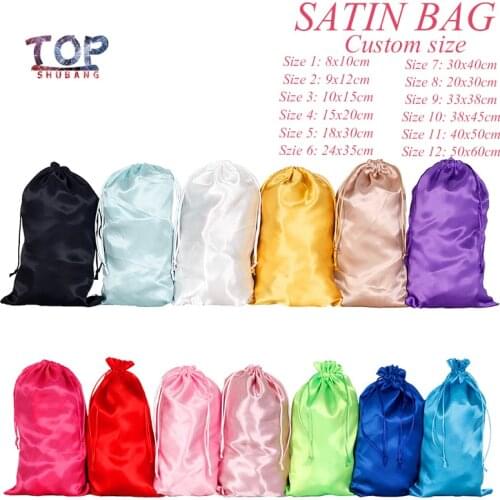 Custom Logo Packaging Bags Dust Bags for Shoes Packet Cosmetics Underware Hair Satin Bag Make up Bags Custom Size Bag
