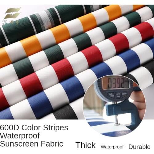 Thickened Waterproof Fabric for Tent Striped 600d Oxford Awning Ripstop Cloth Polyester Textile Outdoor Sewing By The Meter Diy