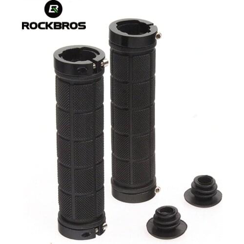 ROCKBROS Bicycle Grips Rubber Fixed Gear Lock-on Cycling Grips Anti-skid Soft Durable MTB Bike Bicycle Handlebar Bike Parts Bmx