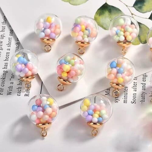 Spring style 30pcs/lot 16mm color balls core decoration fashion glass ball charms diy jewelry earring/necklace/garment pendant