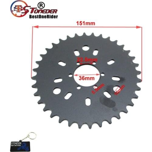 STONEDER 415 Type 6 Hole 36T Rear Chain Sprocket For 49 50 60 80cc Motorized Bicycle Push Bike