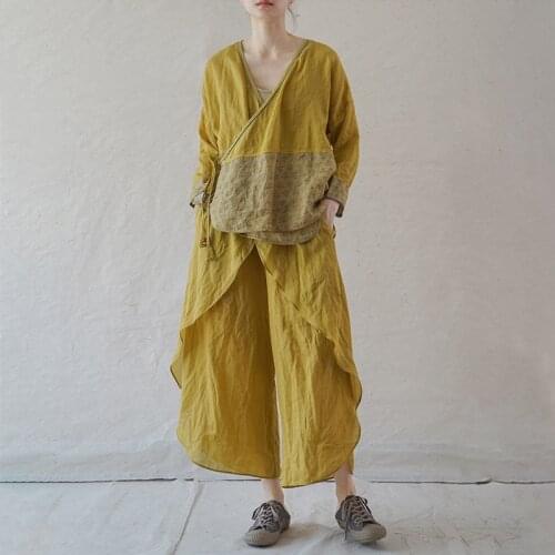 Women Loose Patchwork Ramie Jacket Ladies Loose Summer Autumn THin Coat Female 2021 Ramie Coat Tops Outerwear