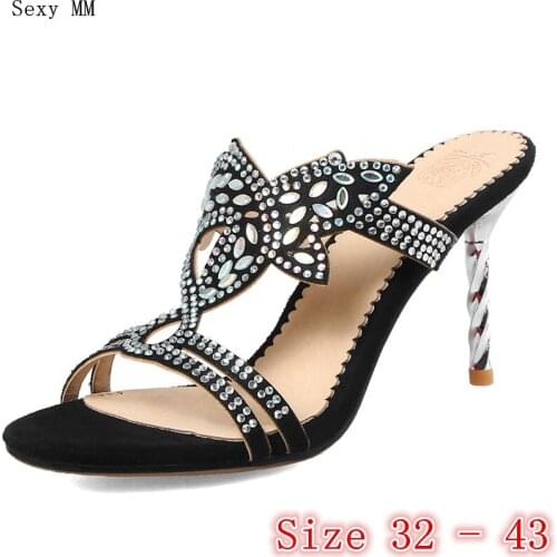 Peep Toe Women High Heel Sandals Shoes Slingbacks Woman High Heels Gladiator Sandals Pumps Small Plus Size 32 33 - 40 41 42 43