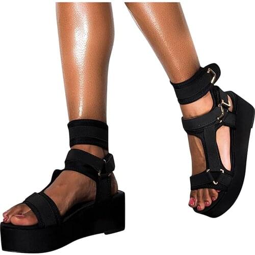 Womens Wedge Sandals Toe Buckle Sandals Summer Beach Sandals Exposed Toe Shoes sandalias de las mujeres chaussure femme