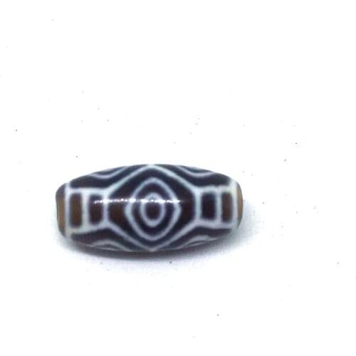 1PCS 1LOT Special Dzi beads Dragon Eyes 10mm*20mm Black Color Natural Agate Amulet Tibetan Dzi Beads for DIY Jewelry Making