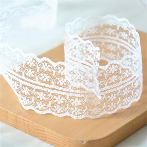 10m/lot 4.5cm Lace Ribbon Lace Trim Fabric Rustic Wedding Decoration Handcrafted Embroidered Sewing Clothes Dress DIY Material