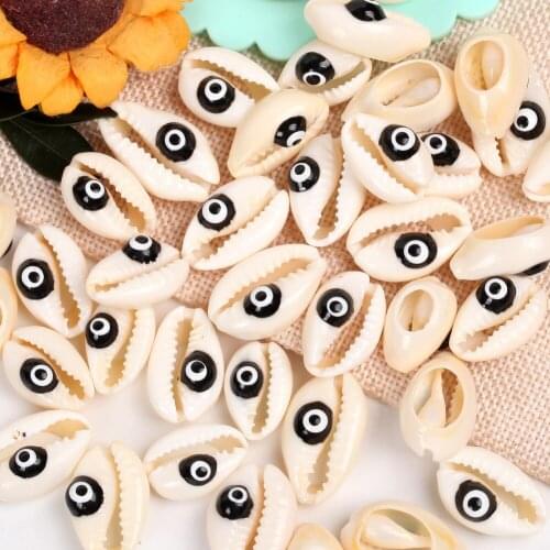 10 Pcs Natural Black Eye Beach Shell Beads For Jewelry Making 10-20mm Oval Shape Beads Diy Charm Necklace Bracelet Accessory