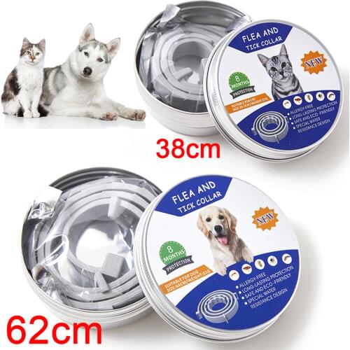 8 Month Flea & Tick Prevention Collar for Dog Cat Insect Mosquito Repellent Adjustable Rubber Puppy Collars Pet Accessories