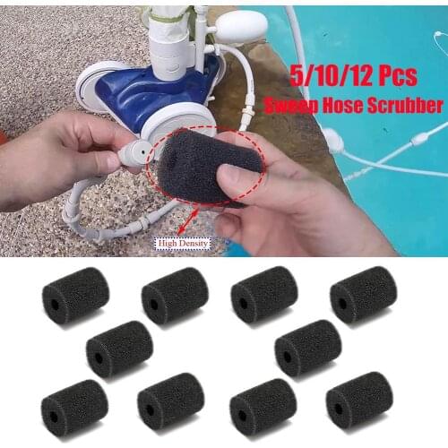 5/10/12 Pcs Swimming Pool Cleaner Filter Foam Sweep Hose Scrubber Replacement Sponge Cartridge for Vac-Sweep Pool Cleaner Fits