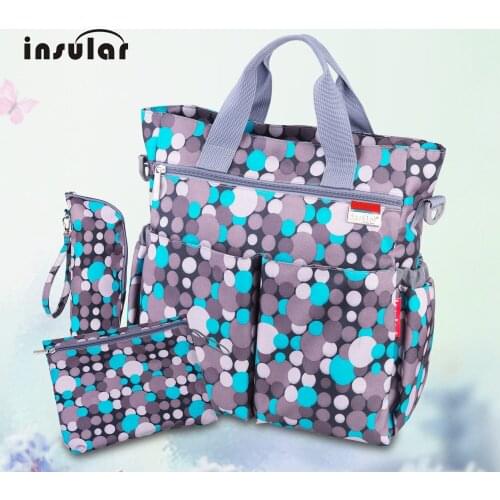 3 Colors 5PCS/Set High Quality Tote Baby Shoulder Diaper Bags Durable Nappy Bag Mummy Mother Baby Bag for mom Stroller Belt /w10