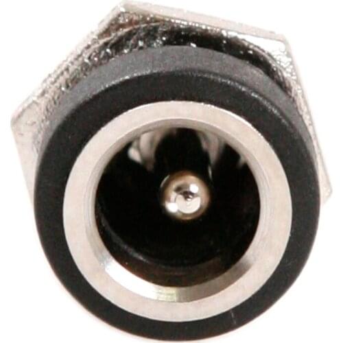 Newest 5Pcs 3A 12V DC Power Supply Jack Socket Female Panel Mount Connector High Quality Black DC Power Jack 5.5*2.1mm/5.5*2.5mm