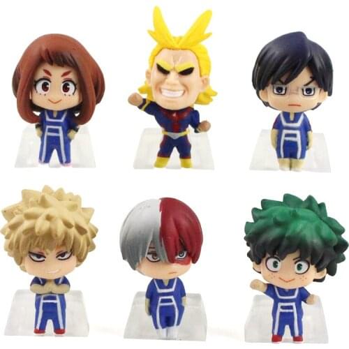 6pcs/set My Hero Academia Action Figure Midoriya Izuku Bakugou Katsuki Bok Todoroki Anime Figure Toy PVC Model Doll
