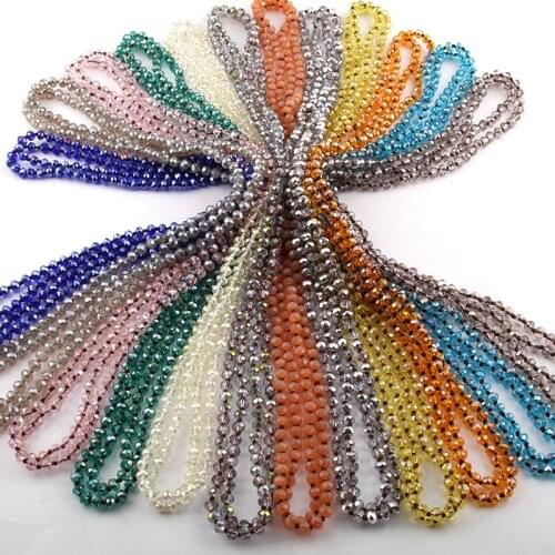Free Shipping Fashion Bohemian Tribal Jewelry Long knotted 6mm Glass Crystal Necklace