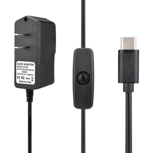 Raspberry Pi 4 b Power Supply US Plug 5V 3A USB C USB-C Charger Adapter For Raspberry Pi 4 model B