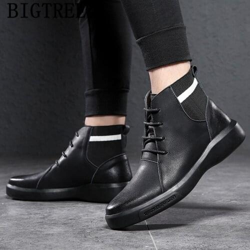 Italian men boots genuine leather ankle boots men Snow shoes fashion elevator shoes for men winter boots men winter shoes buty