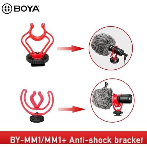 BOYA Shock Mount Stand on Camera Shoe 1/4 Screw Shockmount for BOYA BY-MM1 BY-MM1+ Shotgun Mic DSLR PC Microphone Accessories