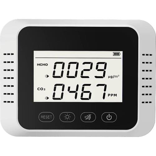 Digital CO2 Detector Air Quality Monitor Formaldehyde Tester Air Analyzer Monitor HCHO PM2.5 Tester 400-5000ppm CO2 Meter