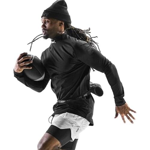 Men Summer Bodybuilding T-Shirts Running Sport Shirt Long Sleeve Gym Tops Tees Trainning Exercise Sportswear