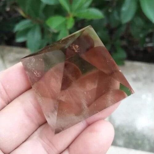 Smoky and clear quartz rock Engraved 30mm Pyramid point pillar Carved Stone Chakra Stones Healing Reiki Free shipping