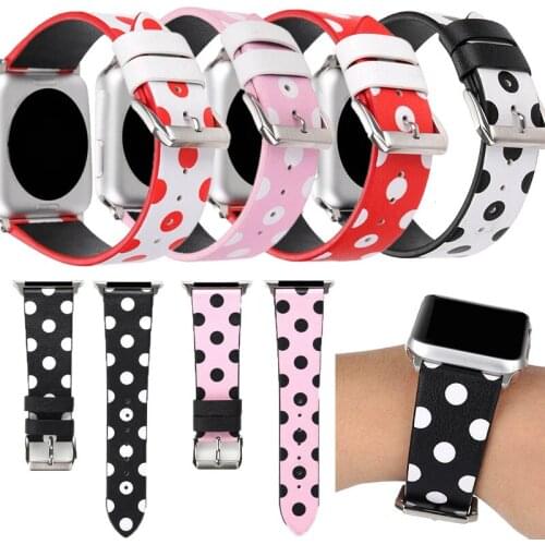 PU Leather Watch Band for Apple Watch 44mm 40mm 38mm 42mm Christmas Printed Latex Strap Bracelet for Iwatch Series 6 5 4 3 2 1