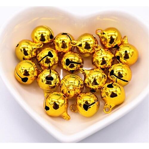 12mm 10pcs/lot Gold Color Plated Bell Open Copper Bell Christmas Bell DIY Jewelry Accessories