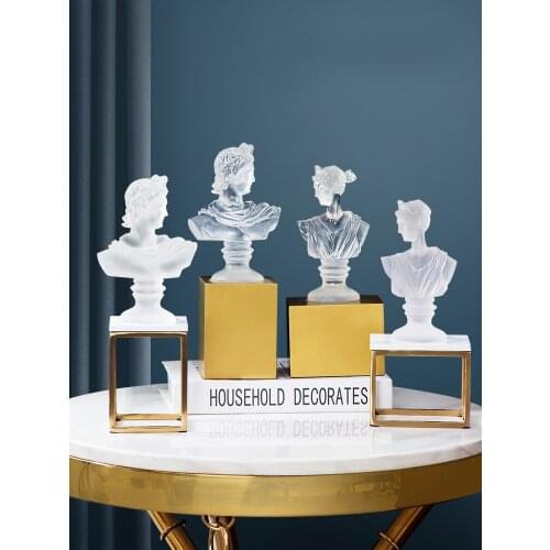 [MGT] European-Style Transparent Resin Decoration Character Sculpture Art Bookends Home Decor Office Study Tabletop Decor Crafts