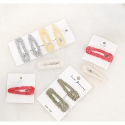 Sweet Autumn Winter Hairpins Pompom Hairgrip For Woman Girls Fashion Hair Clips Warm Hair Accessories Headwear Barrettes