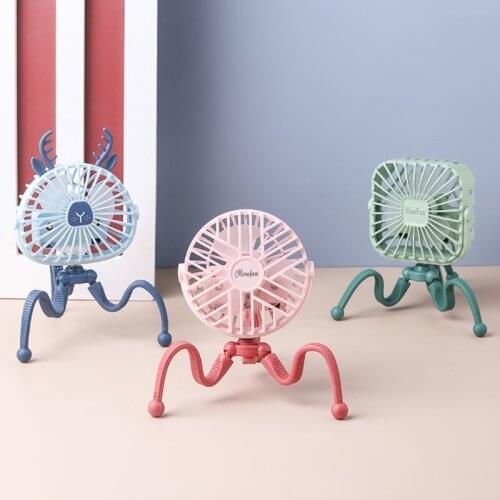 Mini Octopus Fan Clip-on Stroller Fan with Light, Portable Air Cooler Small Personal Cooling Tool 3 Speed 360 Rotation