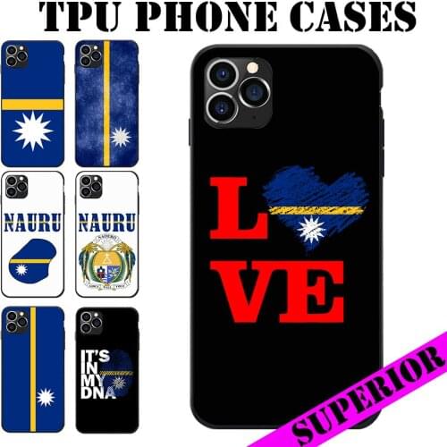 For REDMI 5 6 7 8 T 9 A S2 NOTE 10 PRO PLUS 5G Nauru Flag Coat of Arms Text Theme Soft TPU Phone Back Cases