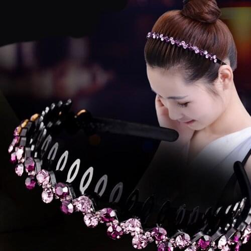 New fashion Boutique luxury Anti-skid pearls headband with teeth all-match rhinestones Hairband for Woman Girls Hair Accessories