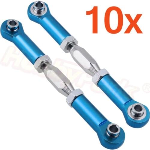10Pairs HSP 1/10 Upgrade Parts 106017 106617 Front Rear Servo Link Aluminum Steering Linkage For RC Car Buggy Warhead 94106