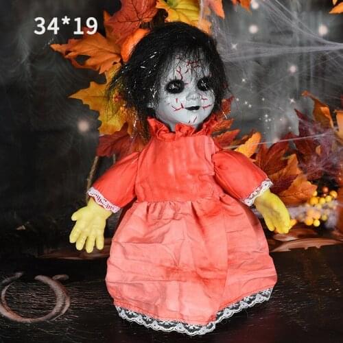 Halloween Ghost Doll Props Electric Walking Doll Toys With Shinning Eyes Horror Ornament Festival Party Decoration Kids Gift HOT