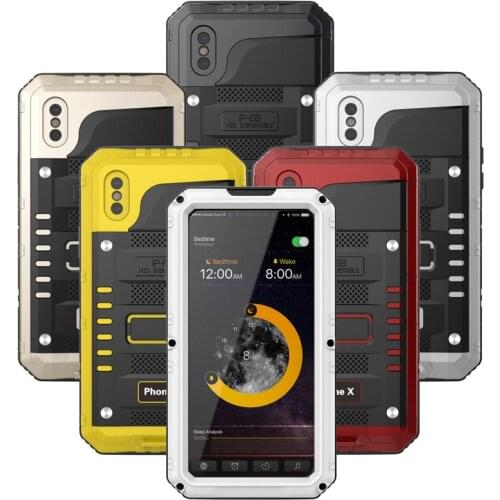 Luxury Waterproof Case Heavy Duty Hybrid Tough Rugged Armor Metal Phone Case For iPhone 7 8PLUS X XS MAX XR Shockproof Cover