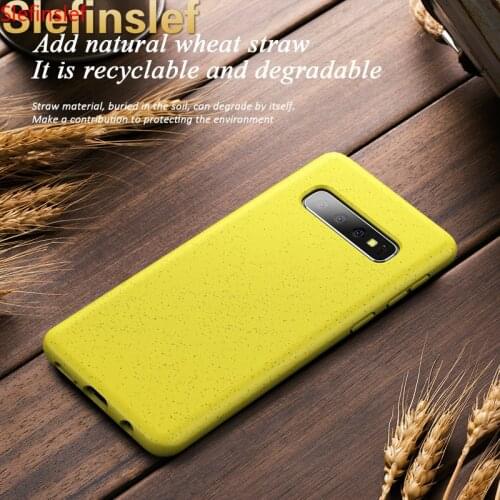 Shockproof Silicone Natural Wheat Straw Matte Case For Samsung Galaxy S10 Plus Lite Note 10 Pro Soft Silicone Phone Back Cover