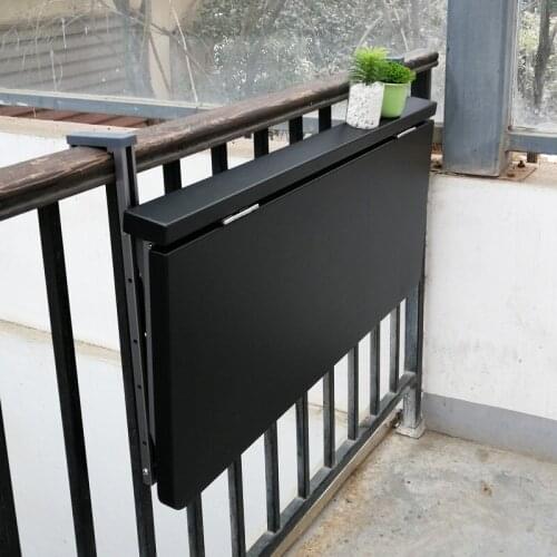 Railing folding table balcony flower rack hanging space-saving bar counter customized window guardrail hanging table