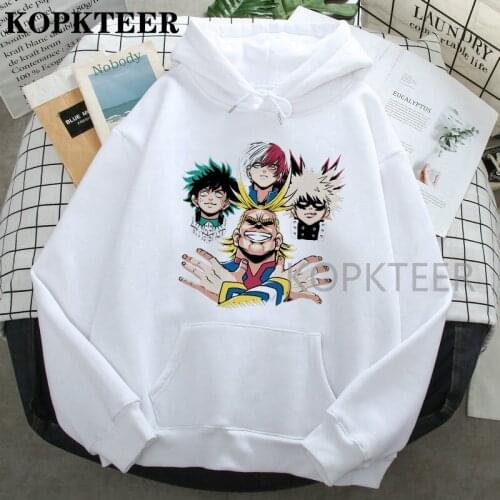 Bakugou Funny Cartoon My Hero Academia Hoodies Women Todoroki Boku Cute Anime Sweatshirt Kawaii Manga Hoody Male Pullovers