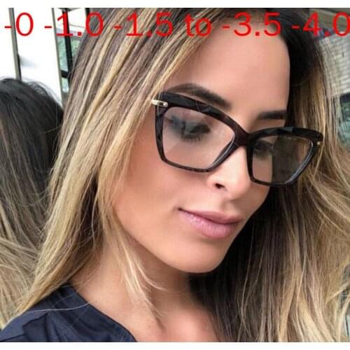 Finished Lady Sunglasses Photochromic Myopia Glasses Women Chameleon Anti-glare Change Color Lens Female Sungasses UV400 NX