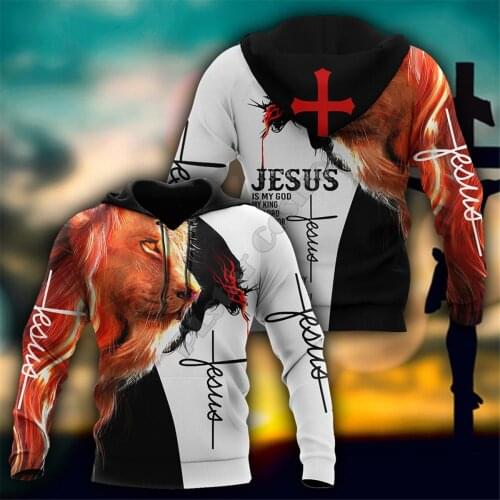 Christian Jesus Lion 3D All Over printed Hoodies Sweatshirt zipper hoodies women For men Pullover Cosplay Costumes 07