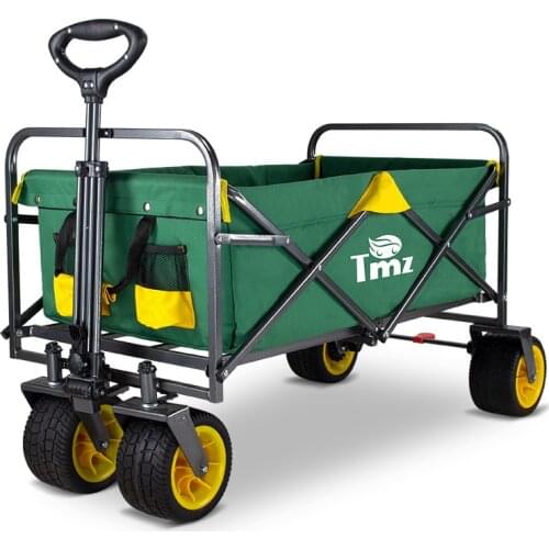 Outdoor Trolley Camper Camp Car Folding Trolley Fishing Shopping Hand Buggy Trailer All Terrain Bearing Wheel Large Capacity