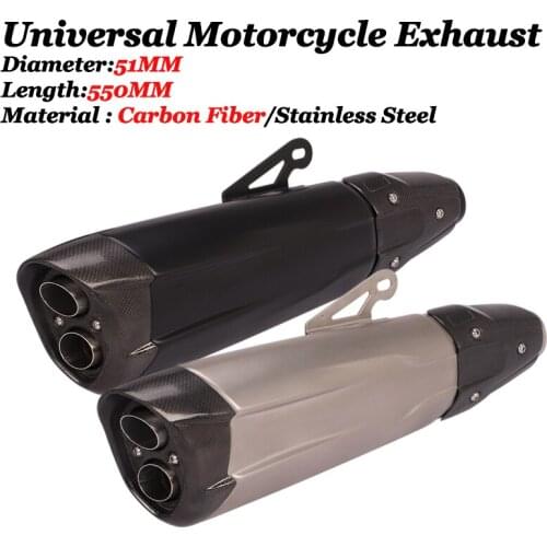 51MM Universal Motorcycle Exhaust Escape Moto Carbon Fiber Muffler DB Killer For BMW S1000R S1000RR 2017 2018 F750GS F850GS