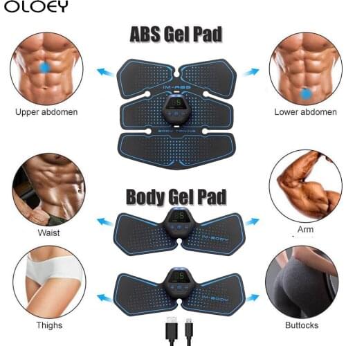 USB Chargeable Electrostimulator ABS Stimulator EMS Abdominal Muscle Stimulator Belt Slimming Bandage Vibration Fitness Massager