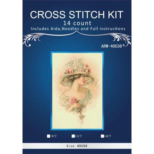 Embroidery Needlework Crafts 14CT Unprinted DMC DIY Quality Cross Stitch Kits Set Handmade Arts The Girls Back Scenery