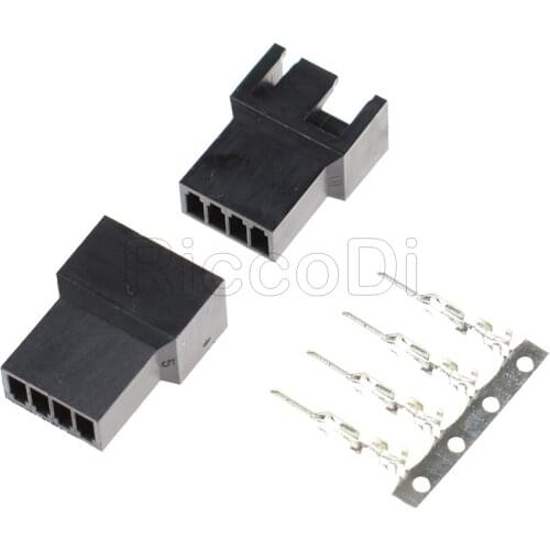 Factory sell black white 4pin fan male connector wire to wire connector