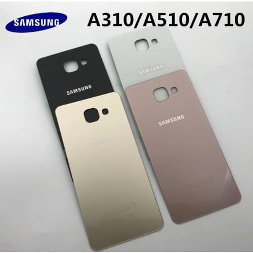 For Samsung Galaxy A3 A310 A5 A510 A7 A710 2016 Back Cover Battery Case 3D Glass Rear Housing Cover Rear Door Case Replacement
